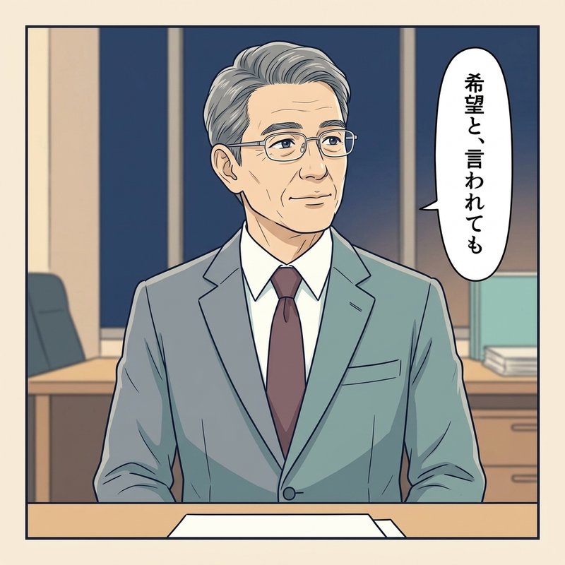 定年まであと一年、次に何ができるのか分からないコウイチ（コマ3）