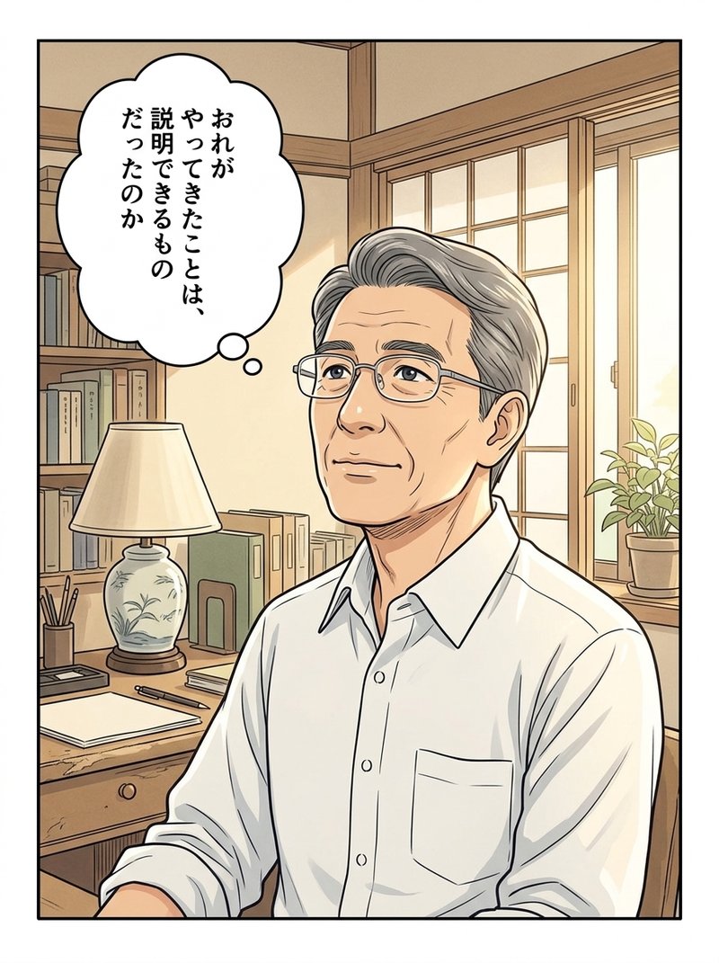 自宅の書斎で組織キャリア開発士を知るコウイチ（コマ4）
